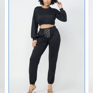 New Women Jogger Pants Set